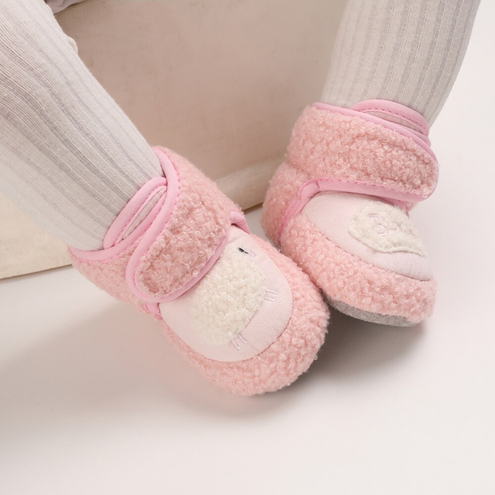 0-1years -né bébé garçon filles décontracté plat cheville Shose hiver moelleux fourrure neige bottes enfant en bas âge bébé premiers marcheurs chaussures D30