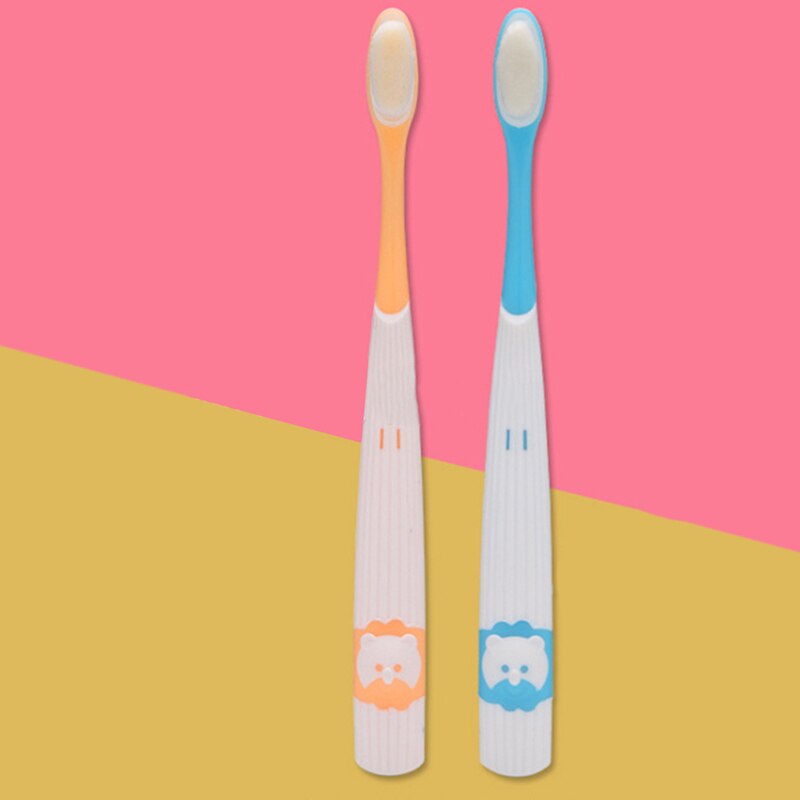 Cabelo macio do bebê escova de dentes das crianças dos homens e das mulheres bonito dos desenhos animados macio pequena cabeça escova de dentes peluda 1-6 anos de idade