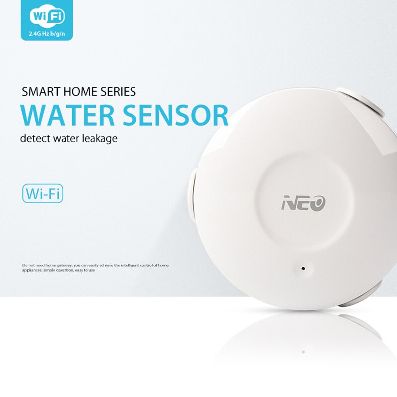 Electric WiFi Water Sensor Flood Leak Detector Alarm Tuya Smart Life App for IOS Android Notification Alerts