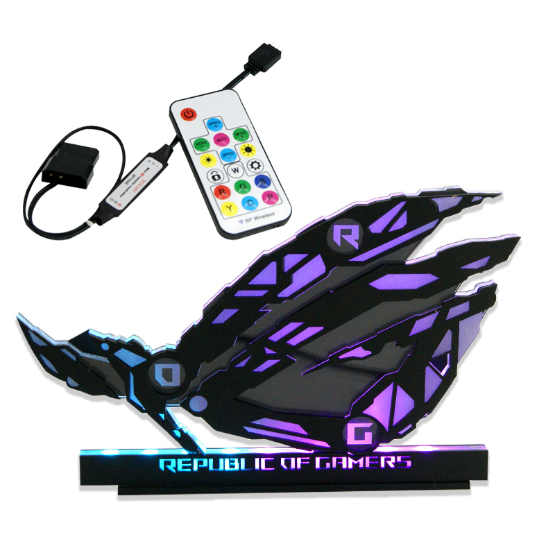 RGB Hand-Made Ornaments Gamers Gamer DIY Computer Case,ROG Brand Faith , Modding Mechanical Eye M/B 5V ARGB SYNC: Black(Controller)