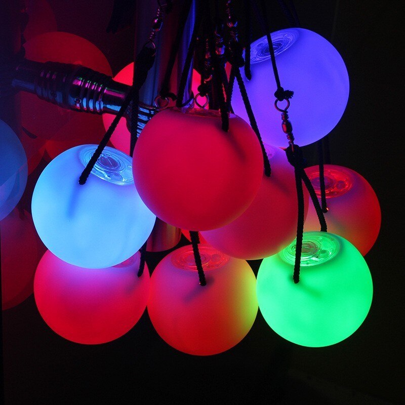 2 stuks = 1 paar buikdans ballen RGB glow LED POI gegooid ballen voor buikdans hand rekwisieten podium prestaties accessoires