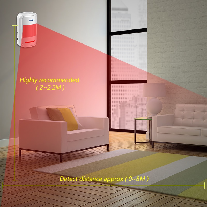 KERUI Wireless Infrared PIR Sensor Built-in Antenna 433MHz PIR Motion Sensor Detector For GSM PSTN Home Alarm System