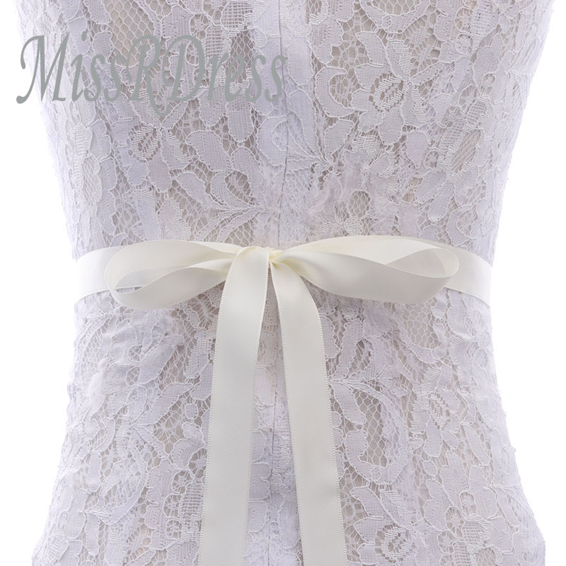 MissRDress dżetów pas ślubny Handmade perły ślubne pas złoty kryształ szarfa do sukni ślubnej dla Bridal akcesoria JK834: ivory