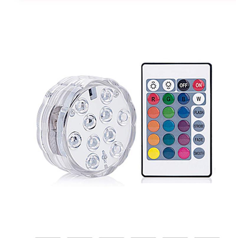 10 LEDs Waterproof Submersible Light RGB Remote Co... – Grandado
