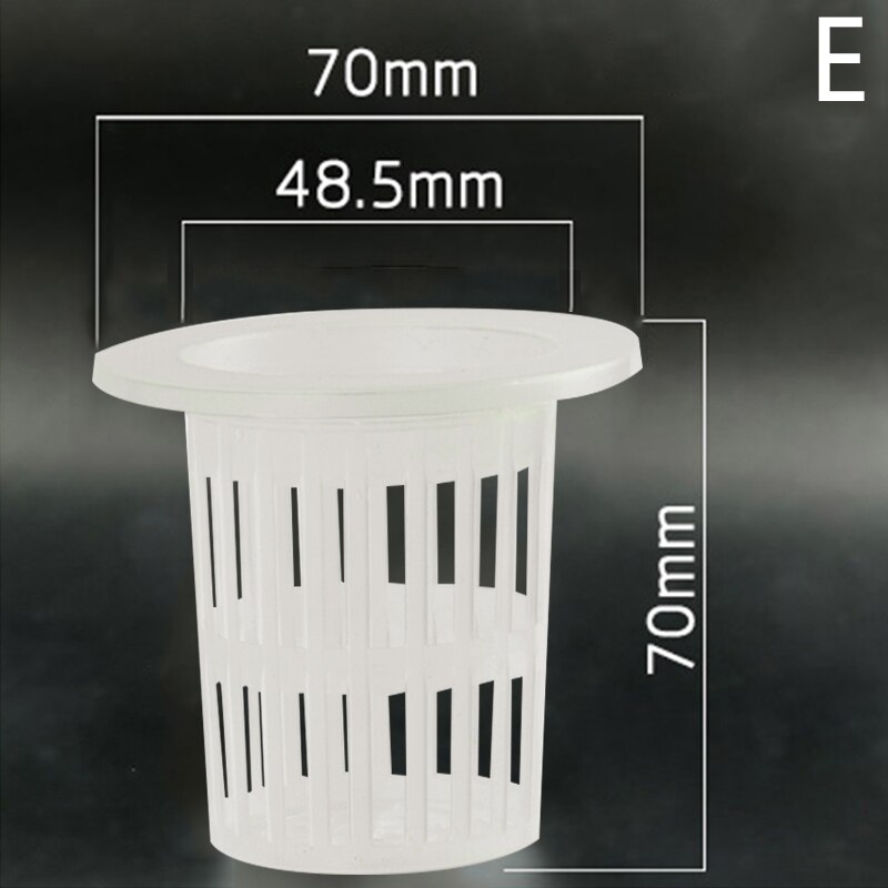 10 st hydroponic mesh kruka grönsaksplantering korg jordfri odling plast växt rooter kopp akvarium växt odla kruka: E