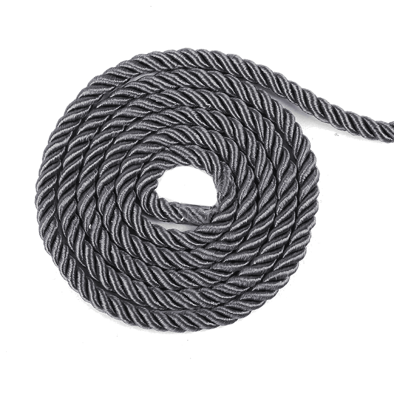 5mm 5/10YD Twisted Cord Rope Trim Craft Decorative Nylon Rope Handmade Cording for Sewing Crafts Upholstery Home Décor: 3mm / Black Nickel
