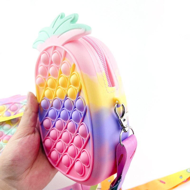 zappeln-spielzeug, sensorische silikontasche, mädchen, druckblase, schreibwaren, dekompressions-münzgeldbörse, antistress