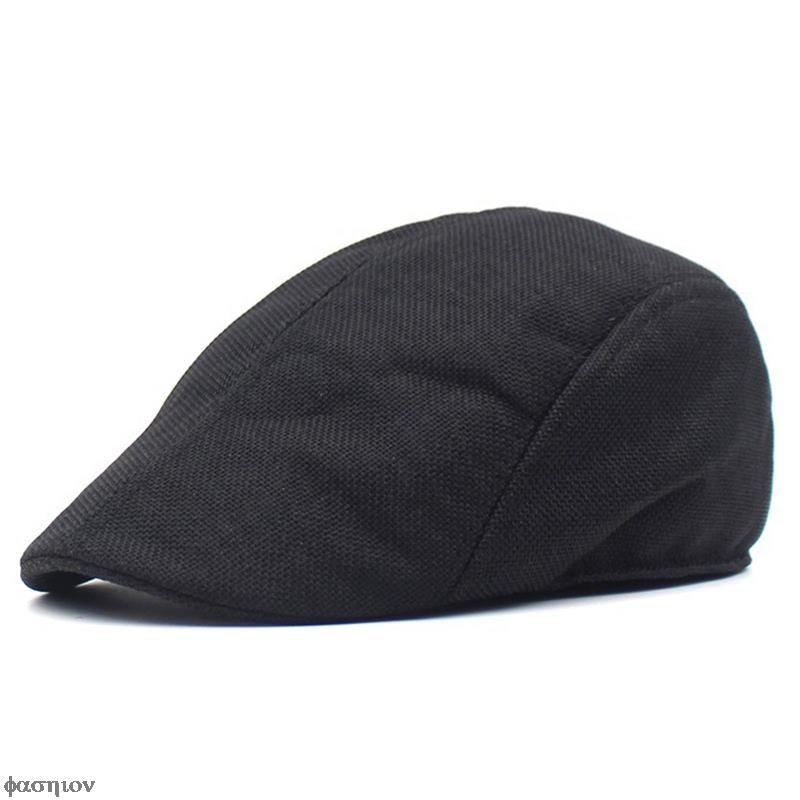 Western Style Classic Irish Flat Ivy Cap Tweed Newsboy Cap For Men Dark Grey Khaki Retro Cap For Men And Women: HT6572BK