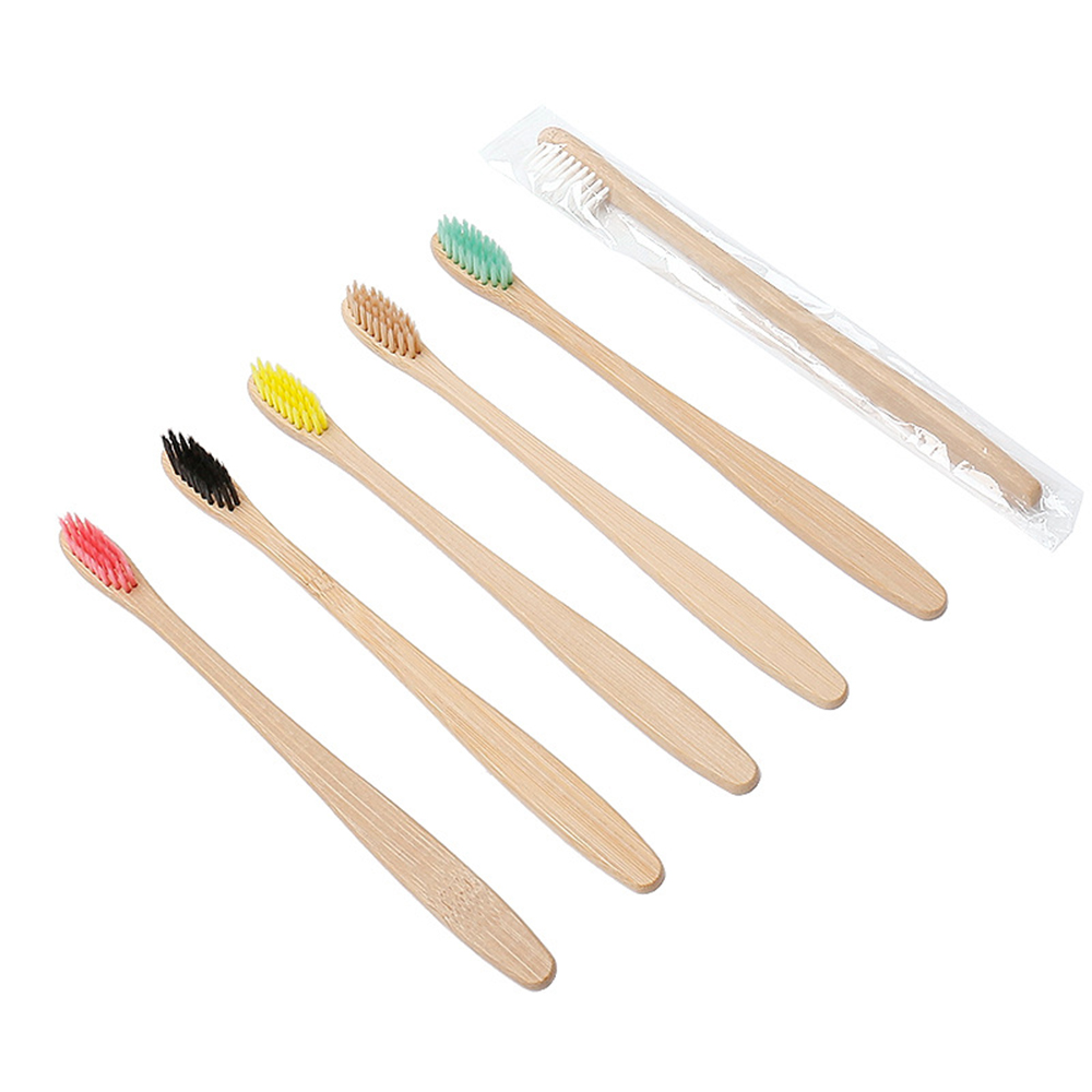 10Pcs Toothbrush Eco-Friendly Rainbow Bamboo Soft Fibre Toothbrush Biodegradable Teeth Brush Solid Bamboo Handle Toothbrush