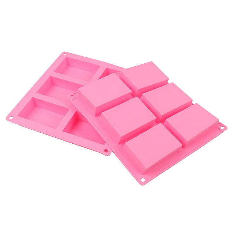 Siliconen Zeep Mal 6 Cavity Rechthoek Bak Lade Draagbare Voor Zelfgemaakte Diy Mold K888