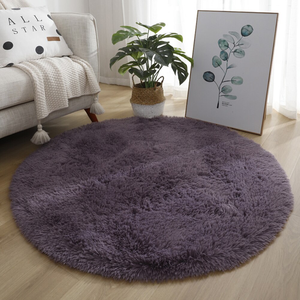 Petit tapis rond antidérapant, coloré, 40/60/80cm, pour salon et chambre à coucher, impression de teinture par nouage, décoration de la maison, hiver