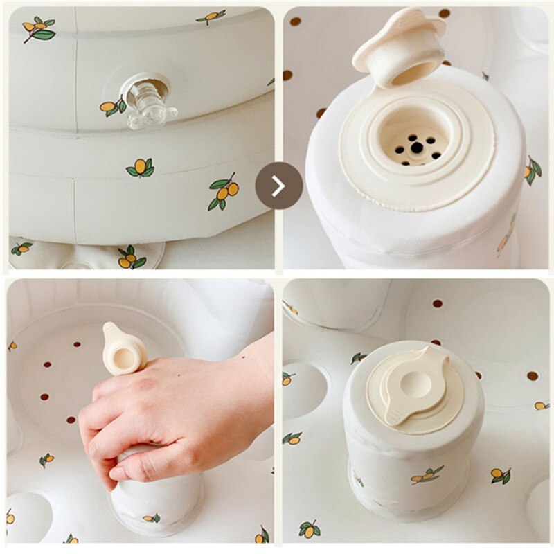 Baby Inflatable Sofa Seat Multifunctional Cartoon PVC Toddler Feeding Chair Support Seat Sofa Learning To Sit Chair Baby Seat