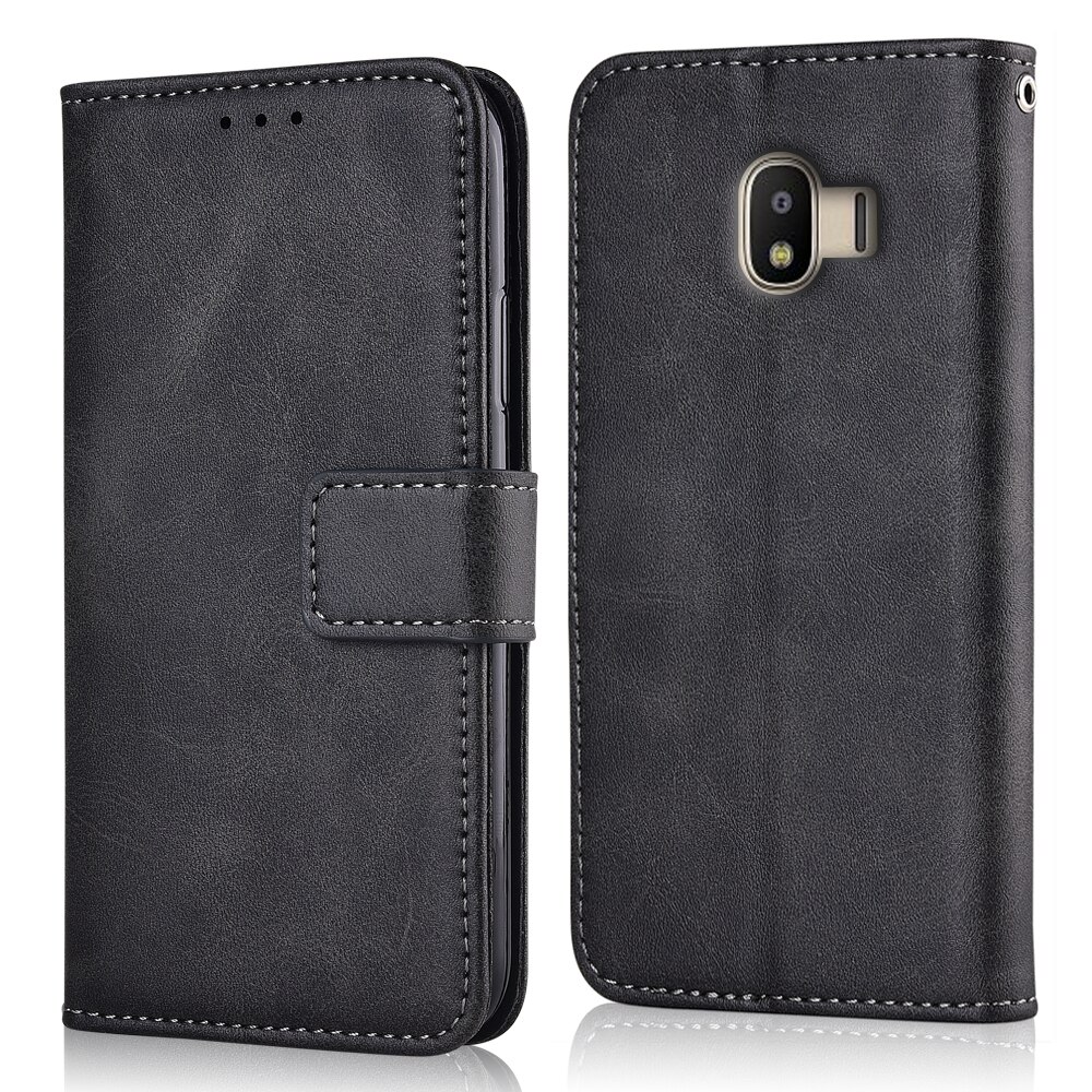 For On Samsung Galaxy J4 J400 J400F SM-J400F Cover Galaxy J4 J 4 Cover Wallet Case For Samsung J4 J42018 Case: niu-Dark Grey