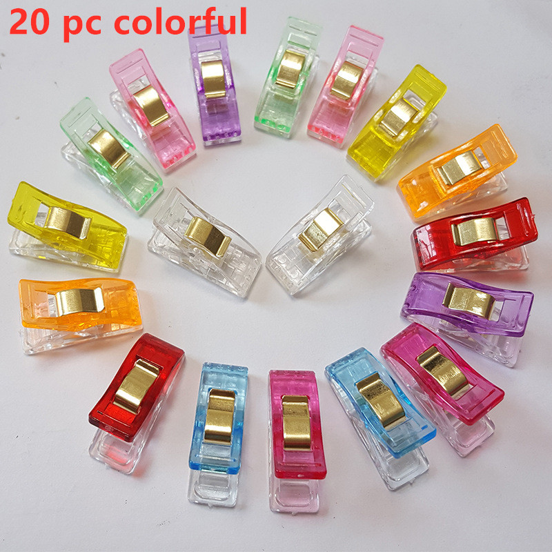 10/20/50Pcs Naaien Clips Plastic Clips Quilten Crafting Haken Breien Veilig Clip Diverse Kleuren Binding Clip opslag Clip: 20 pc