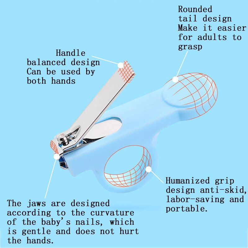 Mini herramienta especial antideslizante para manicura infantil, cortador portátil para el cuidado de las uñas de bebé, de acero inoxidable y PP, 1 ud.
