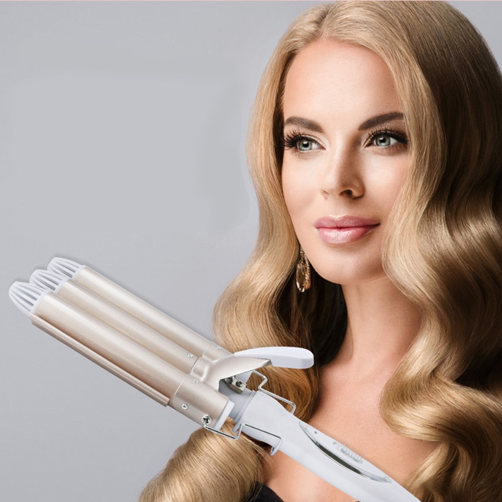 Grande vague bigoudi Triple seau cheveux Style eau ondulation Triple baril bigoudi bâton électrique coiffure