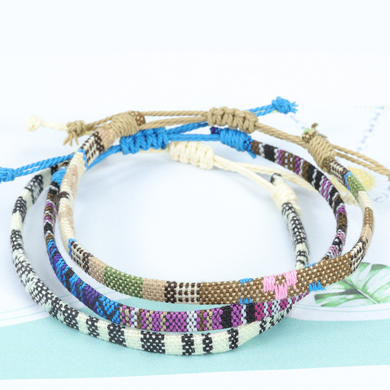 Fußkettchen für Frauen, gewebter Stoff, Fußbein-Armbinde, Männer, handgefertigt, Seil, Geflecht, Knoten, Strand, Barfuß, Webart, ethnischer Boho, verstellbarer Charme