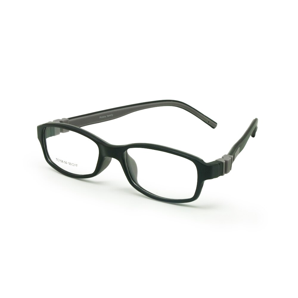 Kids Optical Glasses Frame Size 50 Silicone Safety Flexible Temple Children Eyeglasses Unbreakable Boys Girls: balck with grey