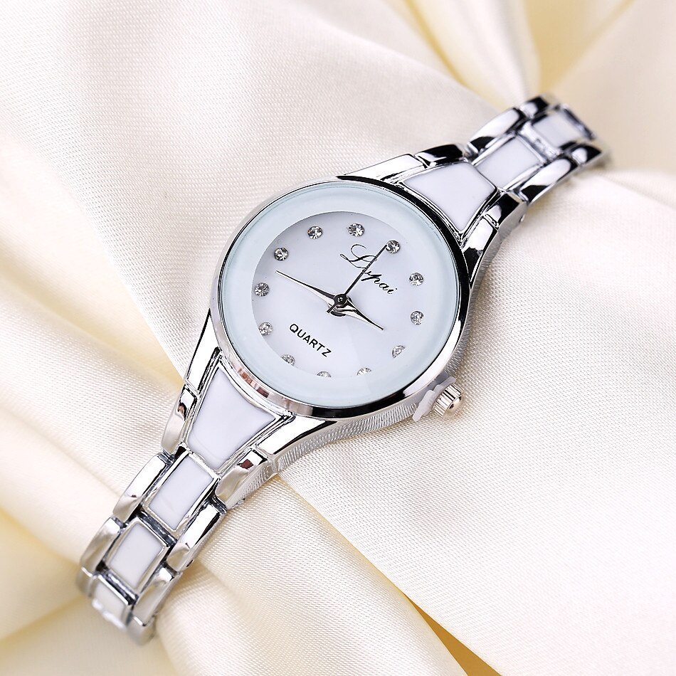 Brand Goedkope Klok Luxe Gouden Zilveren Edelsteen Quartz Horloges Vrouwen Jurk Dames Casual Quartz Horloges