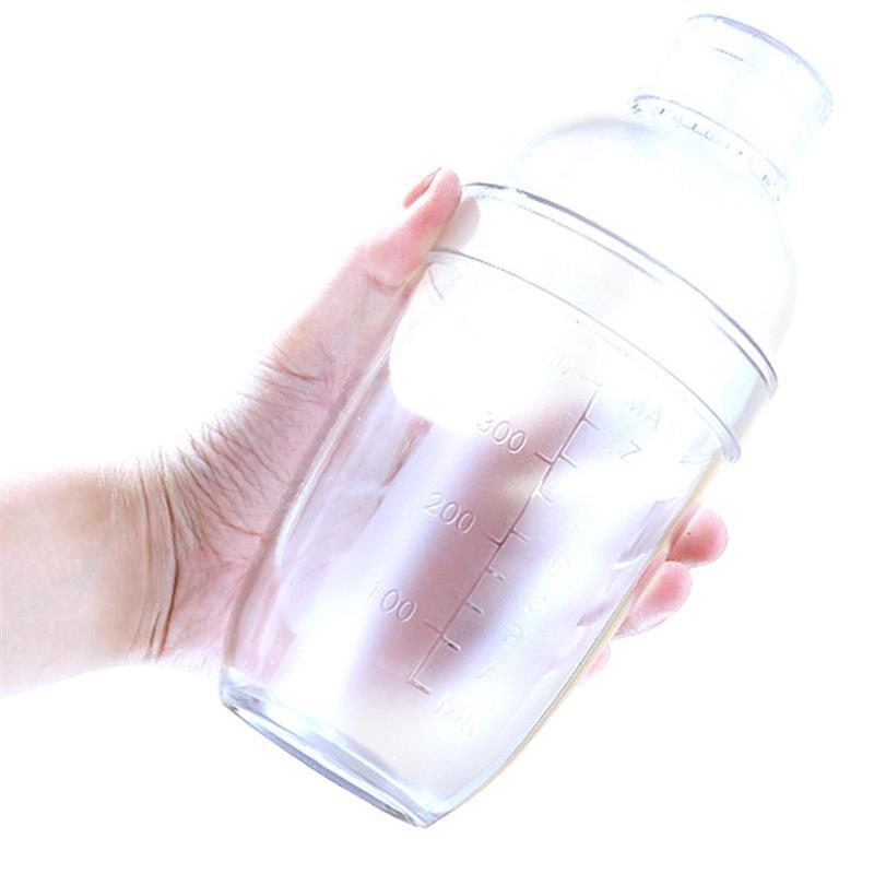 Coctelera de plástico transparente para cócteles, herramienta mezcladora de 350/500/700/1000ml a prueba de golpes para Martini, coctelera para bebidas: Matte Scale 500ml