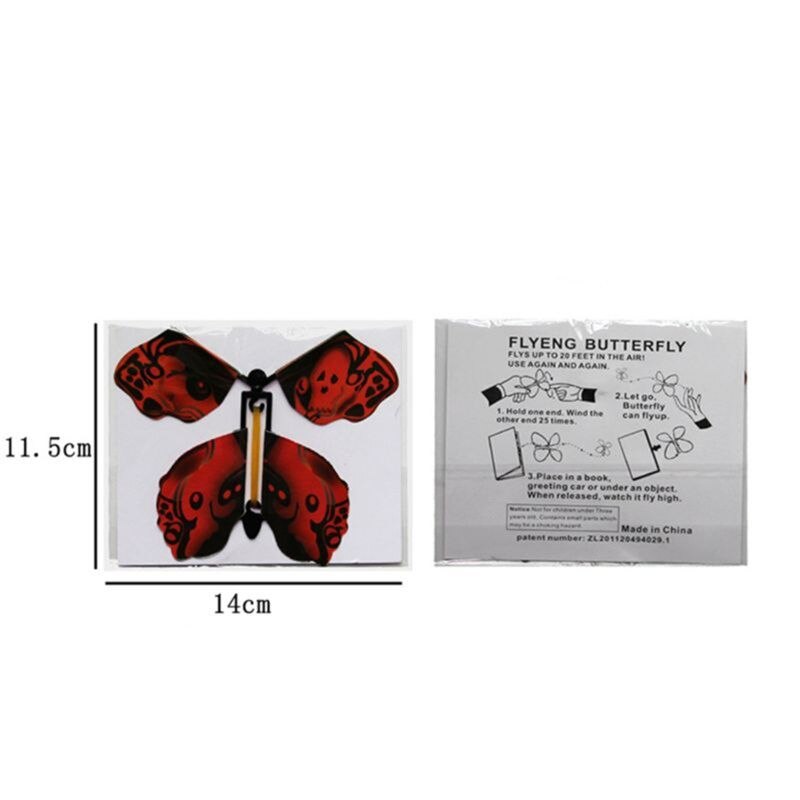 5pcs Magic Flying in the Book Butterfly Rubber Band Powered Wind Up Butterfly null