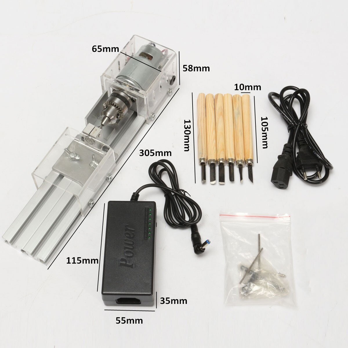 100W Mini lathe machine tools DIY Woodworking Buddha Pearl Grinding Polishing Beads Wood lathe Drill Rotary Tool DC 24V