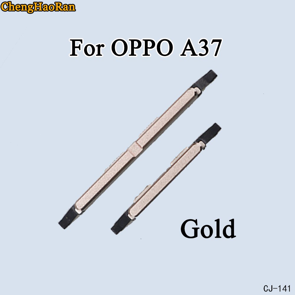 ChengHaoRan 1 Set Zijknop Vermogen Volume Key Vervangende onderdelen Voor OPPO A33 A37 A51 A53: A37-Gold