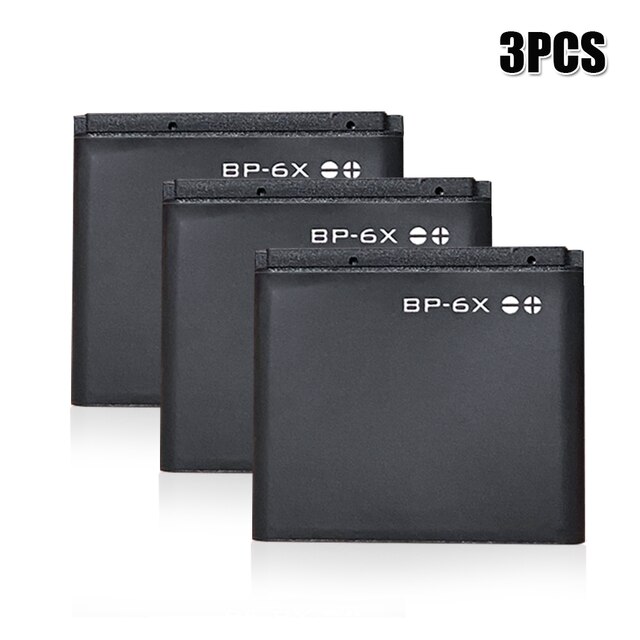 100% Original BP-6X BP6X Replacement Phone battery For Nokia 8800 8800S 8800 Sirocco N73I 8860 8860 8801 Rechargeable Li-Po Cell: 3PCS