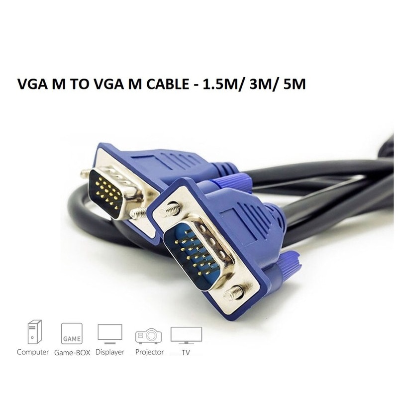 1080P Vga Kabel Vergulde Connector 1.5M 3M 3 + 2 15pin Vga Naar Vga Kabel voor Computer Projector Monitor Scherm