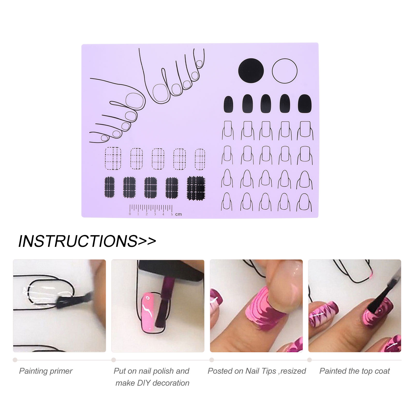 Acrylic Nail Training Mat Silicone Trainer Sheet for DIY Application Practice