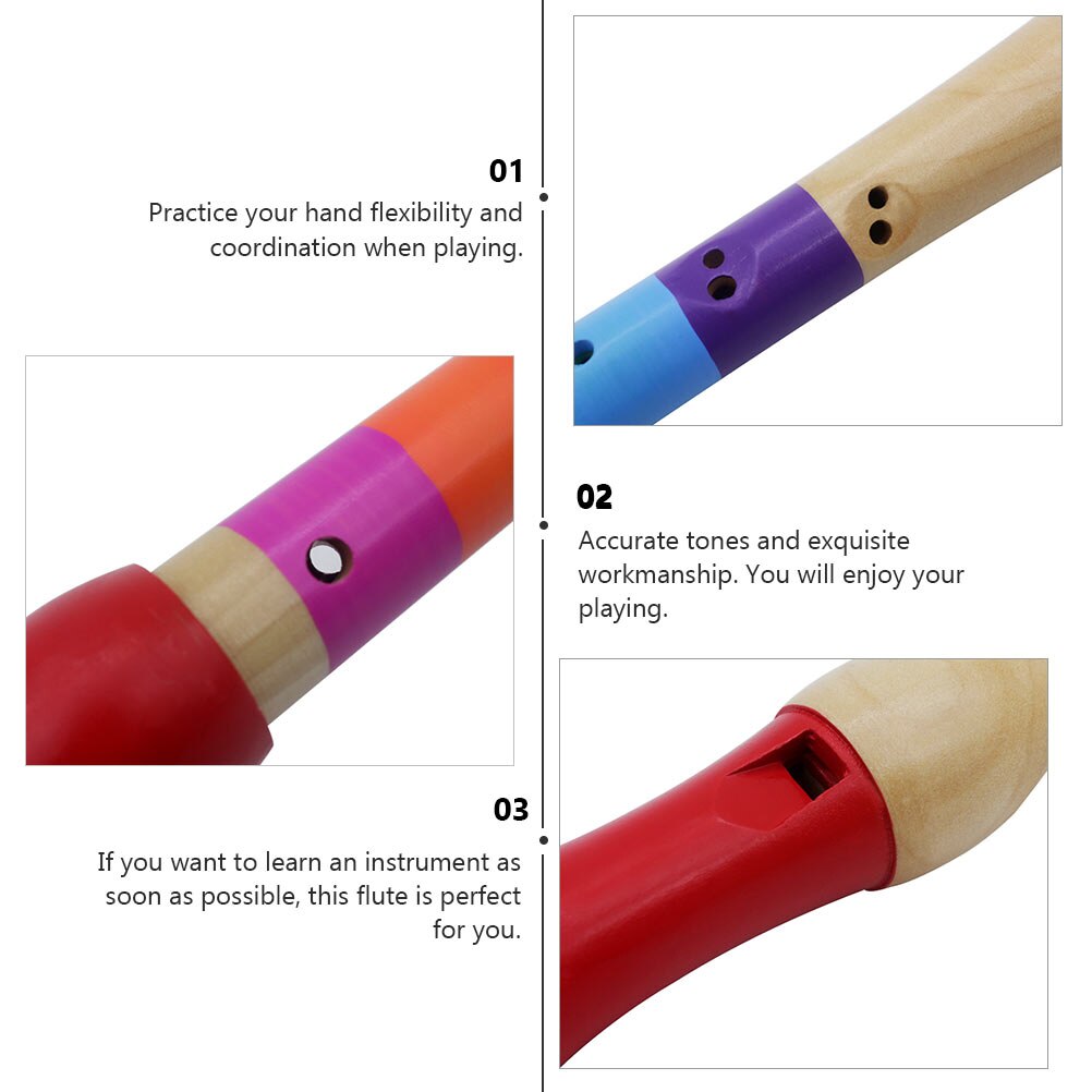 1pc Clarinet Wooden Clarinet Reusable Clarinet Musical Instrument (Rainbow Color)