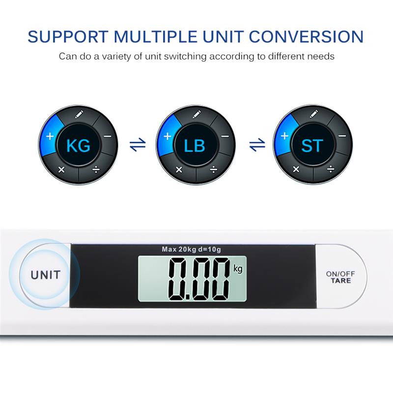 LCD Digital Electronic Stable Scale Baby Weighting Scale 20kg Mini Multifunction Low Alarm Kids Pet Body Weight Meter