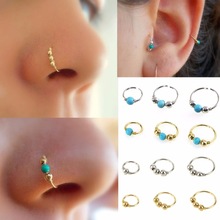 3 Stks/set Retro Ronde Kralen Nose Ring Neusgat Hoop Piercing Sieraden Hip Hop
