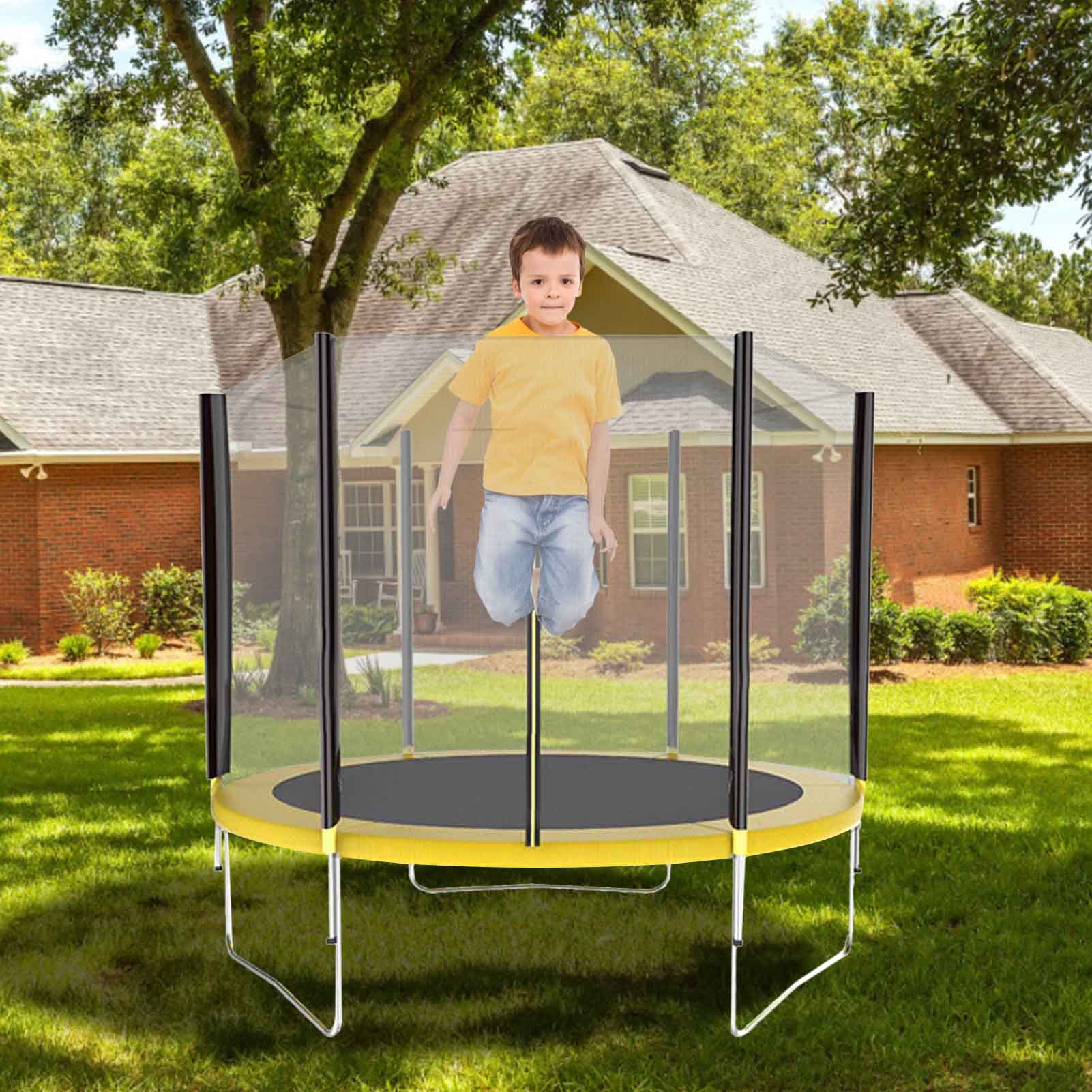 Trampoline Safety Net 6-12 Poles PE Trampoline Protection Net Replacement Net Elastic Bounce Mat Nylon Fence For Trampoline