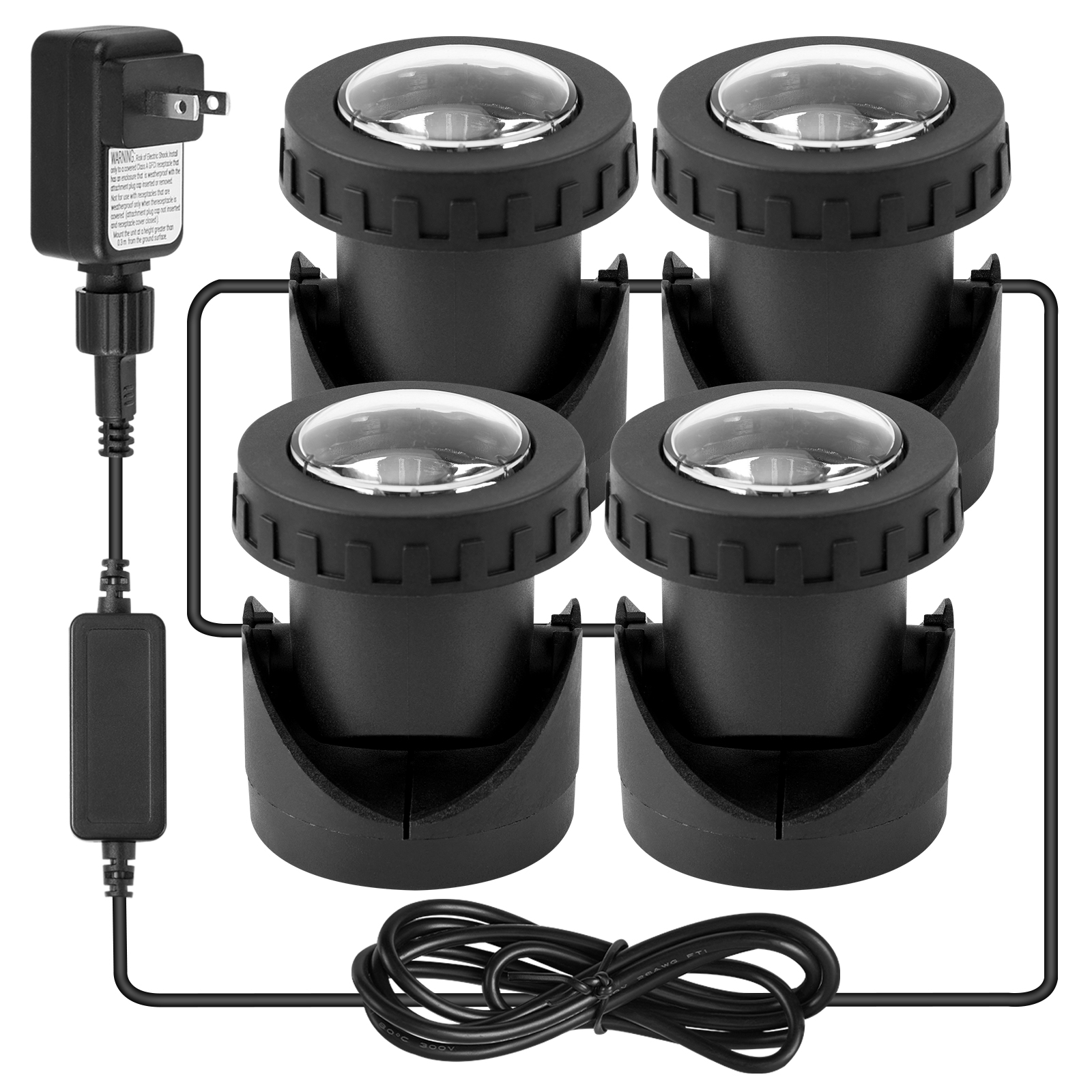Luces LED sumergibles RGB, 1/2/3/4, impermeables IP68, fuente subacuática, punto de estanque, lámpara de paisaje de piscina regulable: changeable / 16-20 W