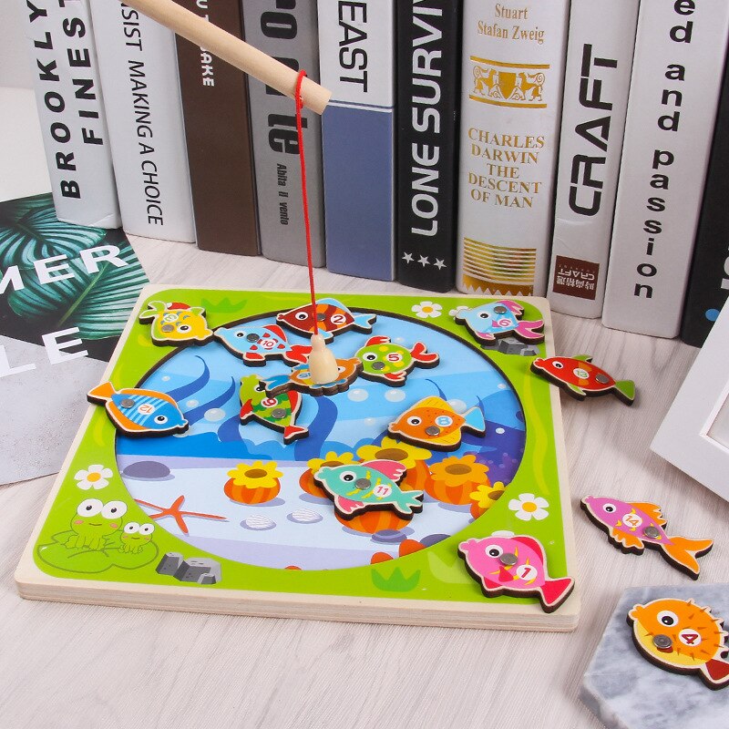 Children magnetic fishing set concentration training pin pin pin ball ball ball 3-6 years old early education toys