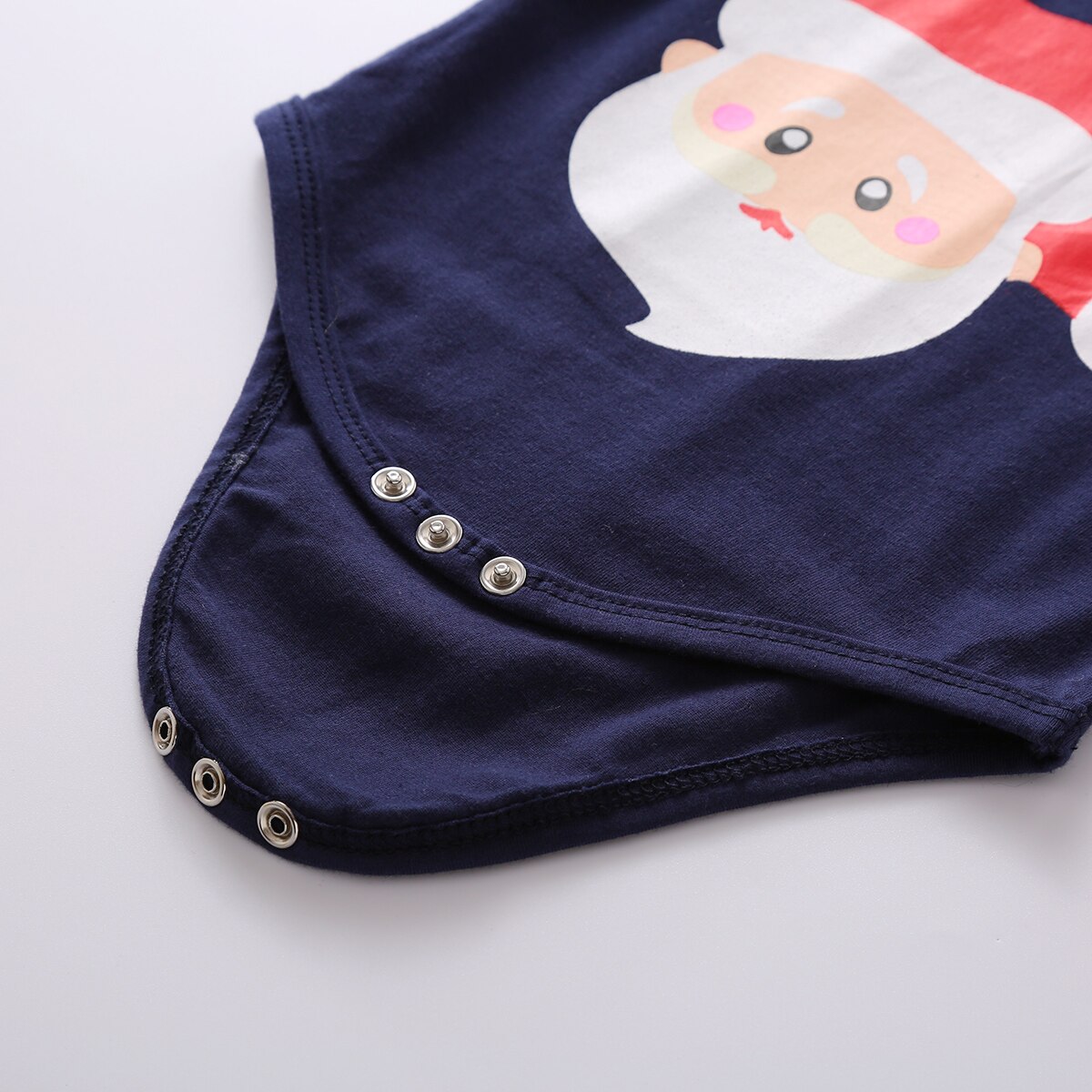 Kerst baby jongens bodysuit boom kerstman print lange mouw revers romper casual
