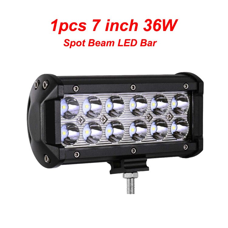NLpearl 4-20inch Spot Flood LED Light Bar 12V 24V Offroad LED Bar for Car Boat 4x4 Truck 18W 36W 72W 126W Combo LED Work Light: 1pcs 36W spot bar