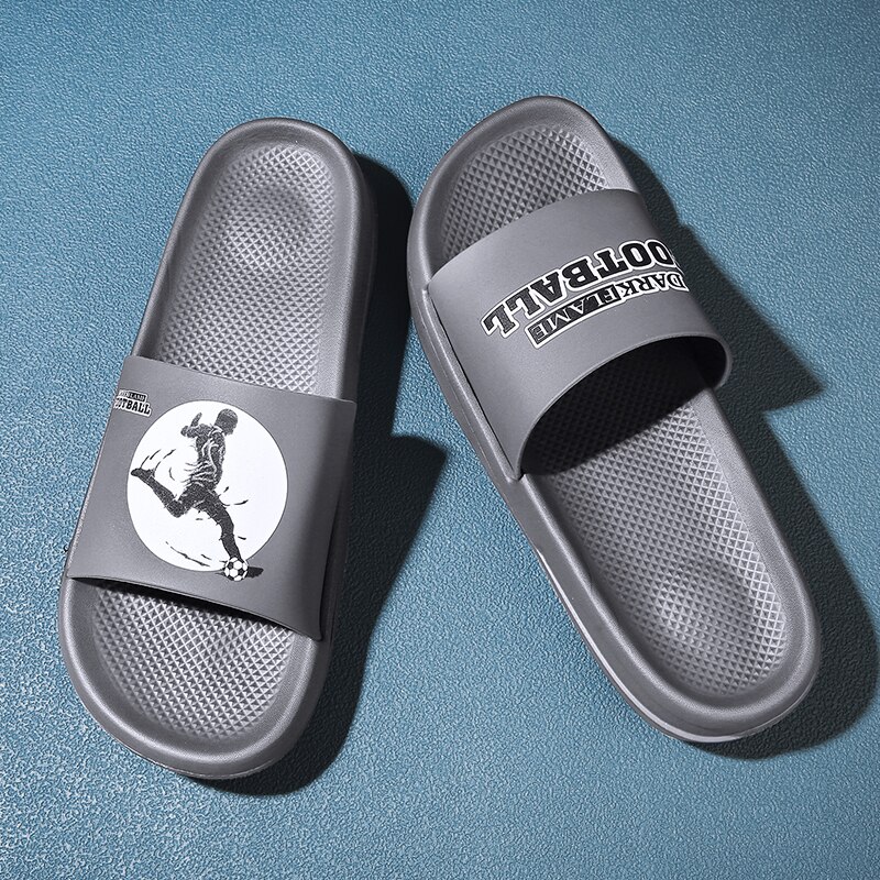 Summer Mens Foot Massage Football King Slippers Accupressure Home Indoor Men Slides Slide Slipper Sleepers House Room: blue / 41