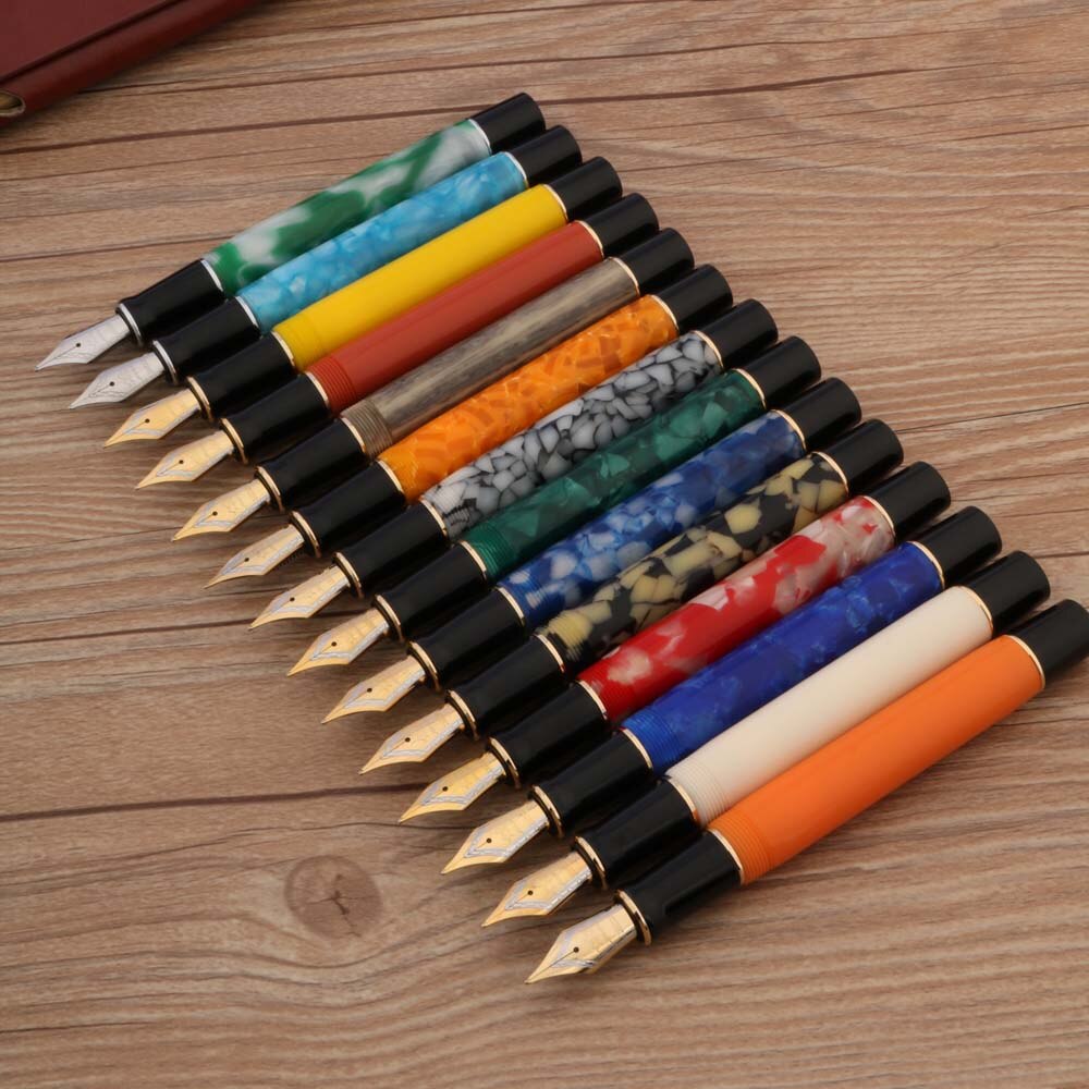 luxury jinhao 100 Fountain Pen Century Tofu Acrylic Retro spinning elegante signature calligraphy fude pen Stationery