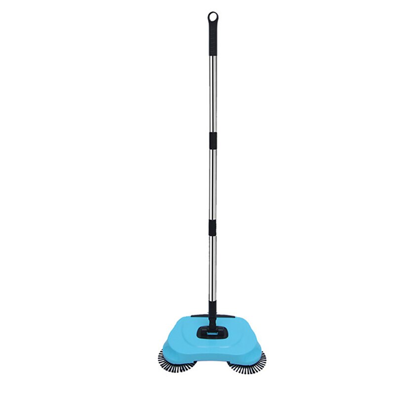 Hand Push Sweeping Machine Lazy Floor Sweeper Floor Carpet Dust Cleaner Household Cleaning Tool Rubber Wheels Enough Power: Blue