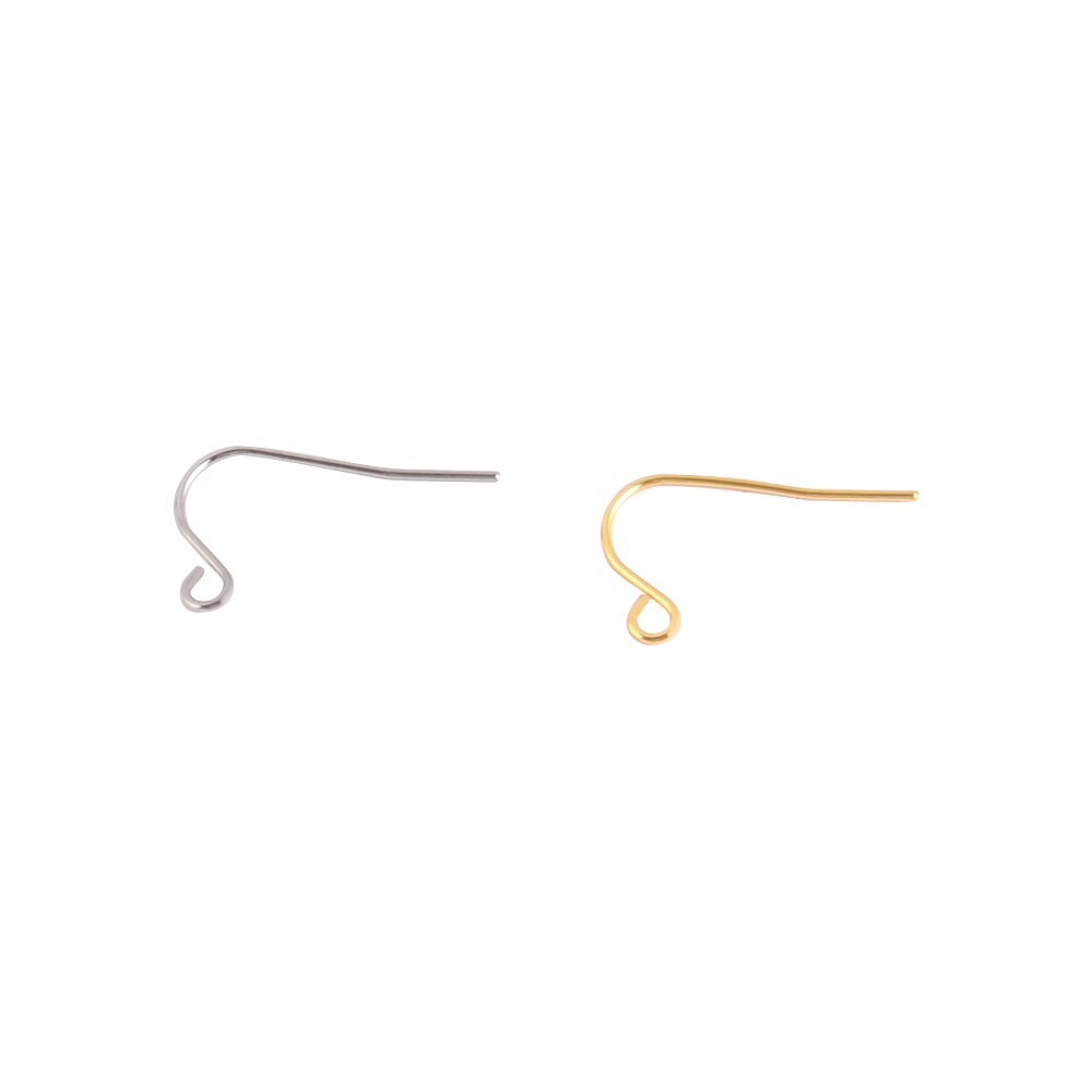 50 Stuks Roestvrij Staal Oorhaak Bevindingen Sluitingen Haken Diy Earring Supplies Accessoires Slangetje Sieraden Voor Maken Oorbel Onderdelen: Gold / G0233-G0234