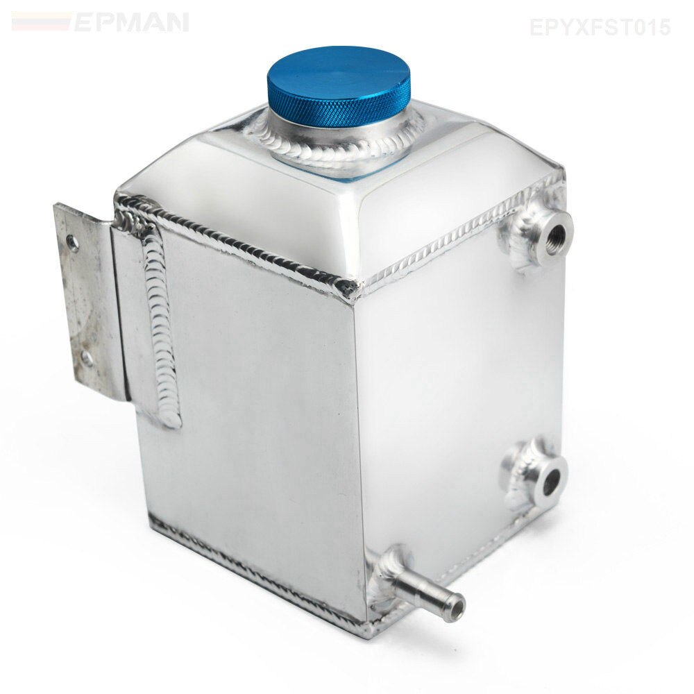 Universal Aluminum Square Car Engine Oil Catch Tank Can Reservoir Breather Kit Fuel Surge Tank 1L