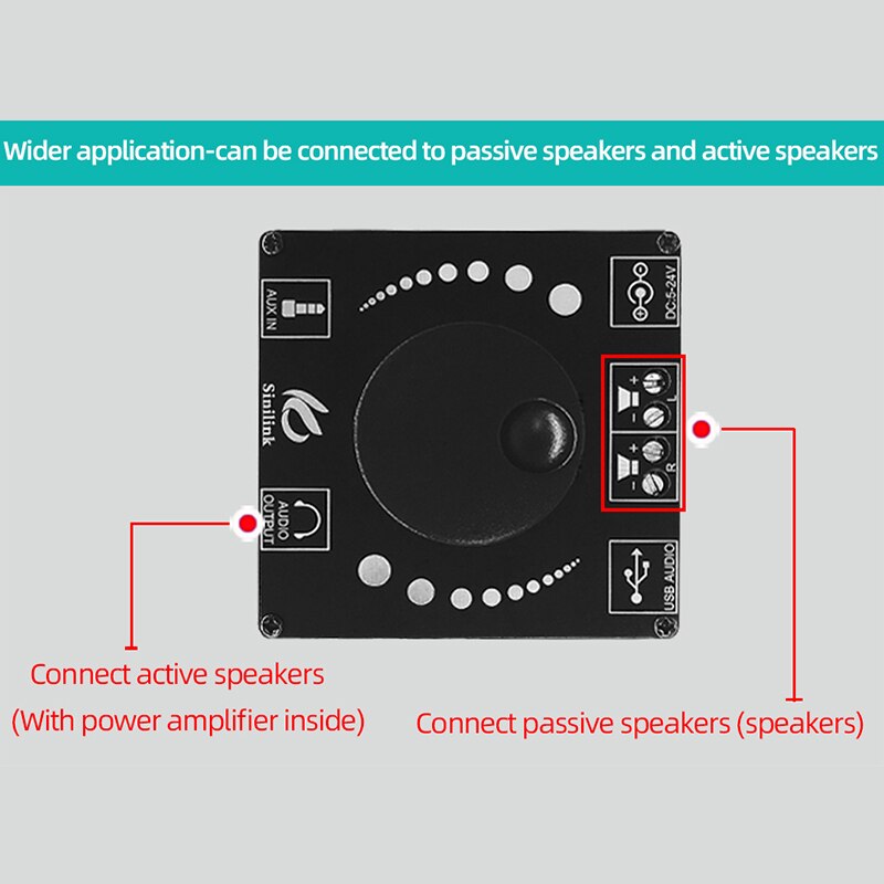 50W+50W Bluetooth 5.0 Digital Audio Power Amplifier Class D 10W-200W HiFi Stereo TPA3116D2 USB Sound Card App AMP
