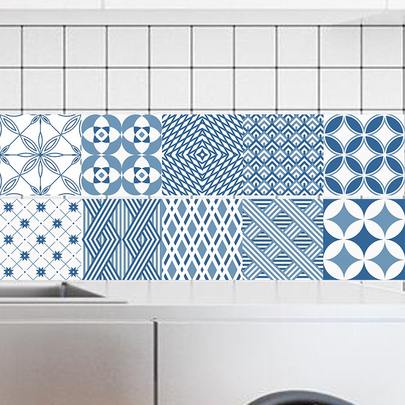 Mediterrane Retro Tegel Sticker, Waterdichte Zelfklevende Behang Voor Keuken Badkamer Bad, Home Decor Muurtattoo 20x100cm