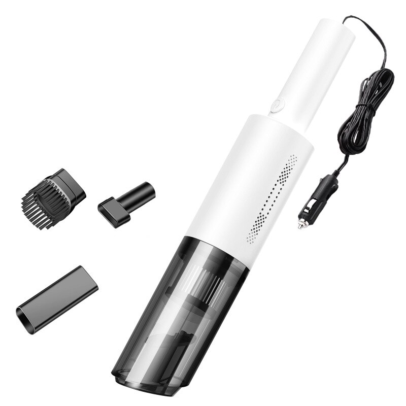 High Power Dry Wet Dual Purpose Vehicle Mounted Vacuum Cleaner Small And Portable Automobiles Electrical Appliances: Wired white