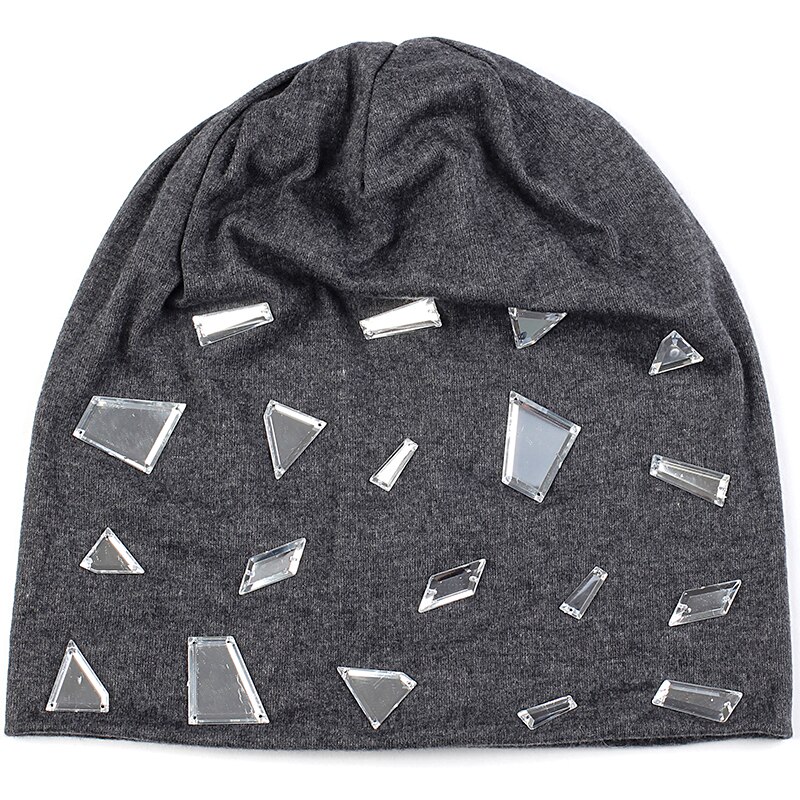 Geebro mujer Casual espejo accesorios sombreros nueva primavera suave señoras gorros sombrero invierno holgado Gorro niñas cap: dark gray
