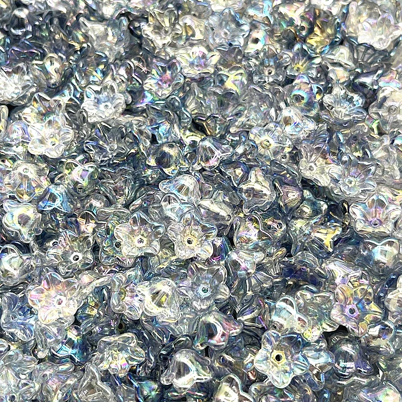 Cuentas Flores Esmeriladas 100 Cuentas De Flores De Acrílico Lucita De 10 Mm - Colores Surtidos, Acabado Esmerilado Para Bisutería Abales Joyería 10mm