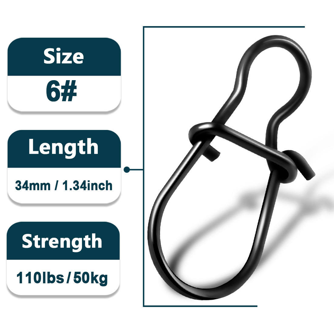 Broches de pesca Duo Lock, 25 ~ 100 Uds., Clips de pesca, mosquetones, giratorios de pesca, aparejos de pesca de cambio rápido para agua salada: 12 / Azul marino