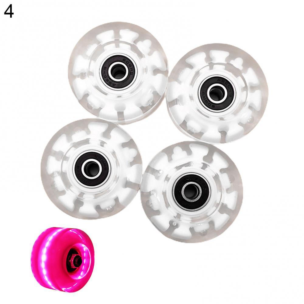 Wheels Luminous 4pcs LED Double-row Roller Skates Wheel Roller Skates Flashing for Inline Skates for Adults Kids Roller: 4